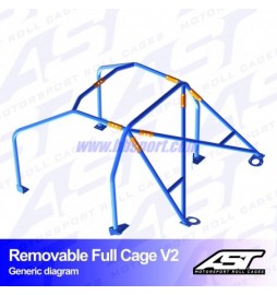 Arco de Seguridad VW Golf (Mk1) 3-doors Hatchback REMOVABLE FULL CAGE V2 AST Roll cages