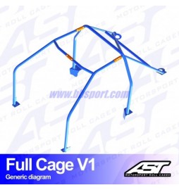 Roll cage VW Golf (Mk2) 3-doors Hatchback FULL CAGE V1 AST Roll cages AST Roll Cages - 2