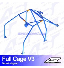 Roll cage VW Golf (Mk2) 3-doors Hatchback FULL CAGE V3 AST Roll cages AST Roll Cages - 2