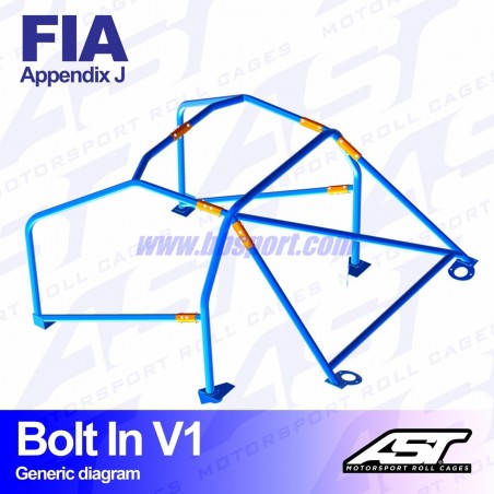 Arco de Seguridad VW Golf (Mk2) 3-doors Hatchback BOLT IN V1 AST Roll cages