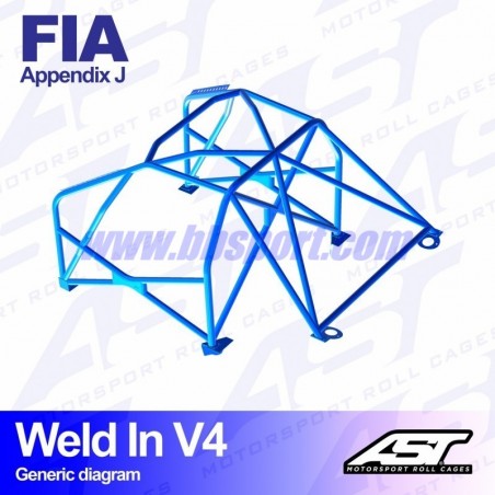 Arco de Seguridad VW Polo (6R) 3-doors Hatchback WELD IN V4 AST Roll cages