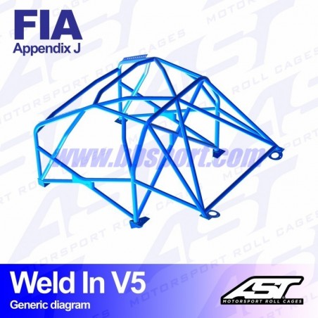 Arco de Seguridad VW Polo (6R) 3-doors Hatchback WELD IN V5 AST Roll cages