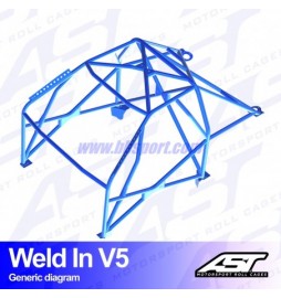 Roll cage VW Scirocco (Mk3) 3-doors Hatchback WELD IN V5 AST Roll cages AST Roll Cages - 2