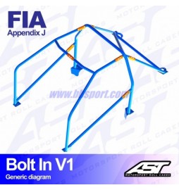 Roll cage FORD Escort (Mk3/Mk4) 3-doors Coupe BOLT IN V1 AST Roll cages AST Roll Cages - 2