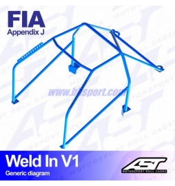 Roll cage FORD Escort (Mk3/Mk4) 3-doors Coupe WELD IN V1 AST Roll cages AST Roll Cages - 2