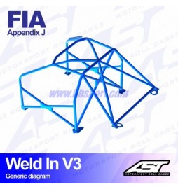 Arco de Seguridad FORD Sierra (MK1/Mk2/Mk3) 3-doors Coupe RWD WELD IN V3 AST Roll cages