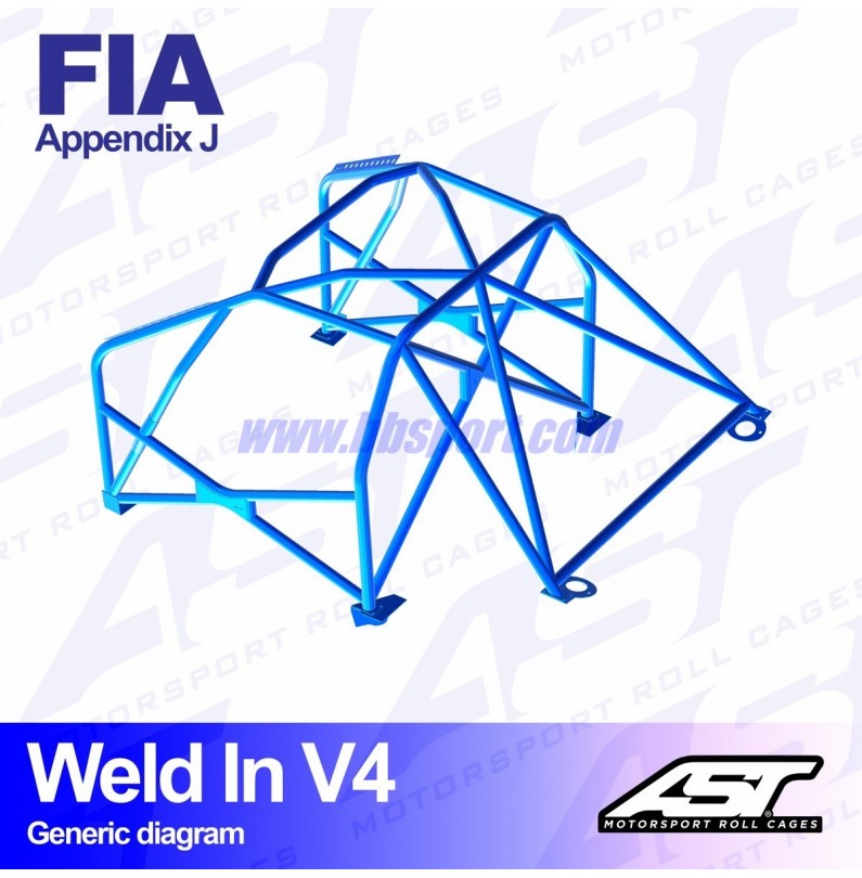 Arco de Seguridad FORD Sierra (MK1/Mk2/Mk3) 3-doors Coupe RWD WELD IN V4 AST Roll cages