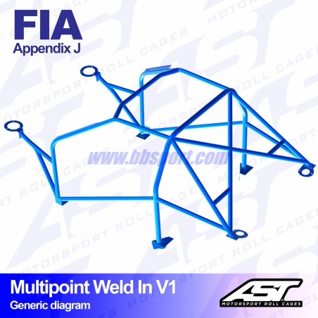 Arco de Seguridad MERCEDES-BENZ (C123) 2-doors Coupe MULTIPOINT WELD IN V1 AST Roll cages