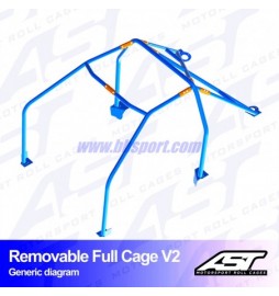 Arco de Seguridad OPEL Calibra 3-doors Coupe FWD REMOVABLE FULL CAGE V2 AST Roll cages AST Roll Cages - 2