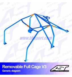 Roll cage OPEL Calibra 3-doors Coupe FWD REMOVABLE FULL CAGE V3 AST Roll cages AST Roll Cages - 2