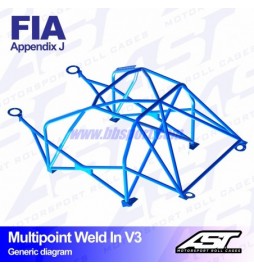 Arco de Seguridad OPEL Calibra 3-doors Coupe FWD MULTIPOINT WELD IN V3 AST Roll cages