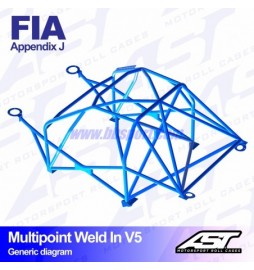 Arco de Seguridad OPEL Calibra 3-doors Coupe FWD MULTIPOINT WELD IN V5 AST Roll cages