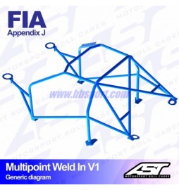 Arco de Seguridad OPEL Calibra 3-doors Coupe 4X4 MULTIPOINT WELD IN V1 AST Roll cages