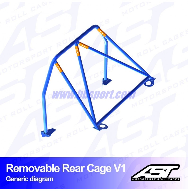 Arco Trasero TOYOTA MR-2 (W30) 2-doors Roadster REMOVABLE REAR CAGE V1 AST Roll cages Arco Trasero TOYOTA MR-2 (W30) 2-doors Roadster REMOVABLE REAR CAGE V1 AST Roll cages