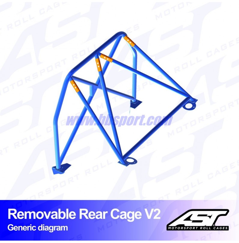 Arco Trasero TOYOTA MR-2 (W30) 2-doors Roadster REMOVABLE REAR CAGE V2 AST Roll cages Arco Trasero TOYOTA MR-2 (W30) 2-doors Roadster REMOVABLE REAR CAGE V2 AST Roll cages