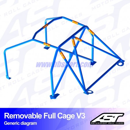 Arco de Seguridad TOYOTA MR-2 (W30) 2-doors Roadster REMOVABLE FULL CAGE V3 AST Roll cages
