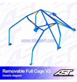 Roll cage TOYOTA MR-2 (W30) 2-doors Roadster REMOVABLE FULL CAGE V3 AST Roll cages AST Roll Cages - 2