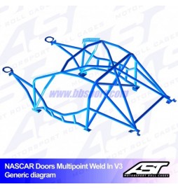 Arco de Seguridad MAZDA RX-8 (SE3P) 4-doors Coupe MULTIPOINT WELD IN V3 NASCAR-door para drift AST Roll cages