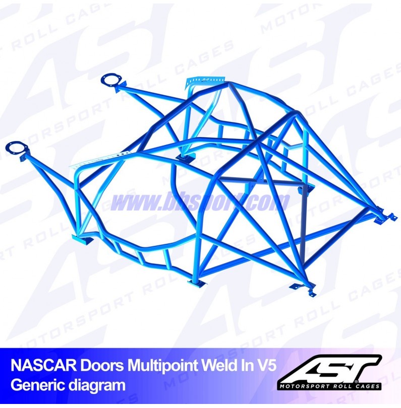 Arco de Seguridad MAZDA RX-8 (SE3P) 4-doors Coupe MULTIPOINT WELD IN V5 NASCAR-door para drift AST Roll cages