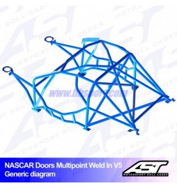 Arco de Seguridad NISSAN Silvia (S13) 3-doors Hatchback MULTIPOINT WELD IN V5 NASCAR-door para drift AST Roll cages