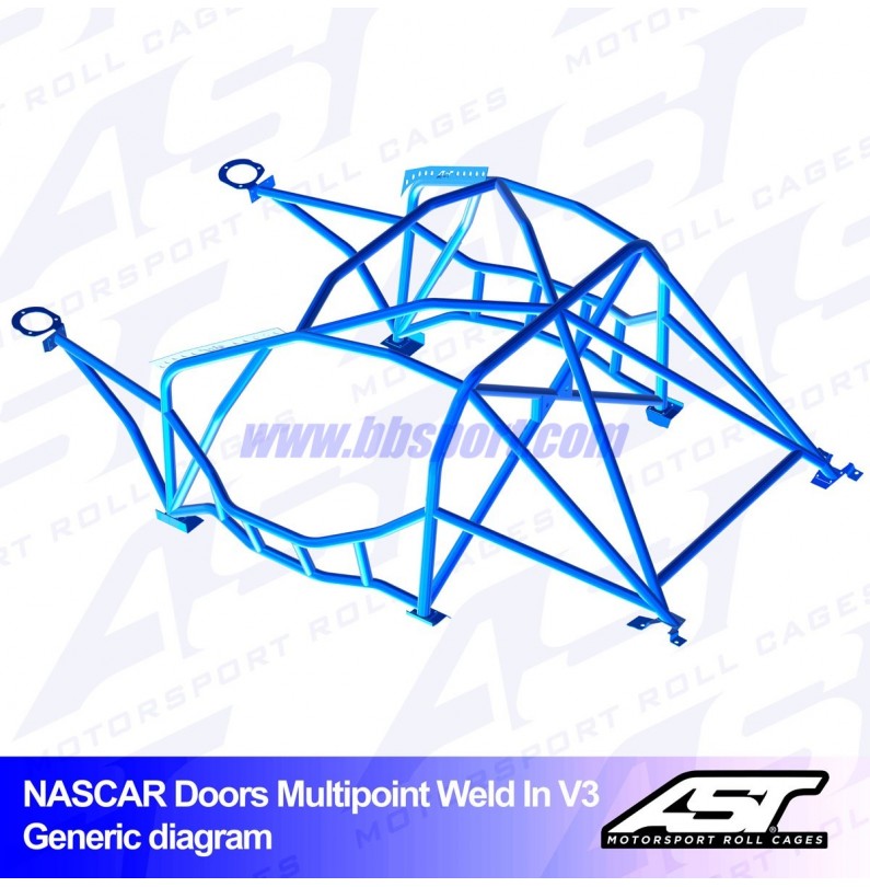 Arco de Seguridad NISSAN Silvia (S14) 2-doors Coupe MULTIPOINT WELD IN V3 NASCAR-door para drift AST Roll cages
