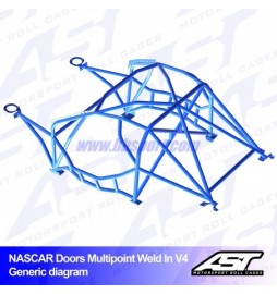Arco de Seguridad NISSAN Silvia (S14) 2-doors Coupe MULTIPOINT WELD IN V4 NASCAR-door para drift AST Roll cages