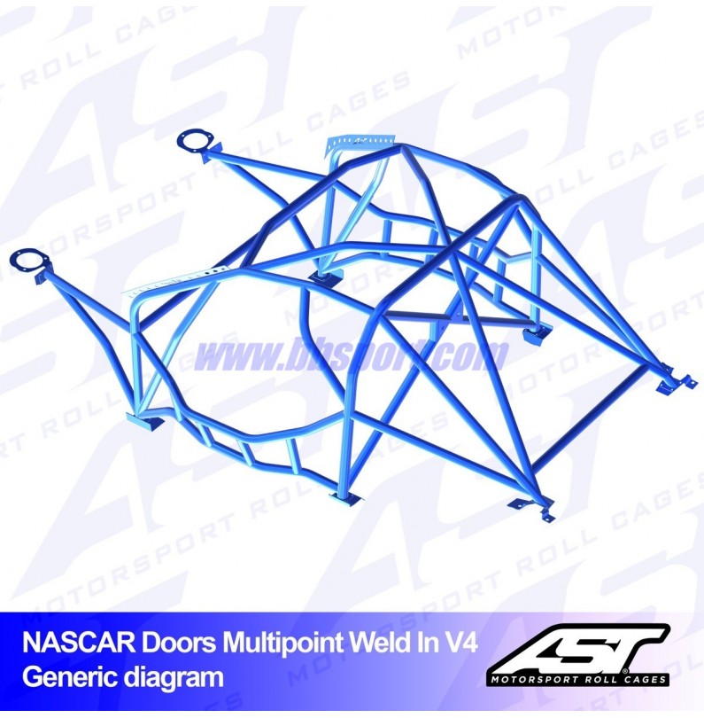 Arco de Seguridad NISSAN Silvia (S14) 2-doors Coupe MULTIPOINT WELD IN V4 NASCAR-door para drift AST Roll cages