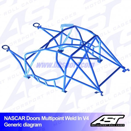 Arco de Seguridad TOYOTA Supra (Mk3) 3-doors Coupe MULTIPOINT WELD IN V4 NASCAR-door para drift AST Roll cages