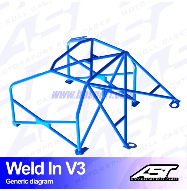 Arco de Seguridad VW Golf (Mk4) 3-doors Hatchback 4Motion WELD IN V3 AST Roll cages