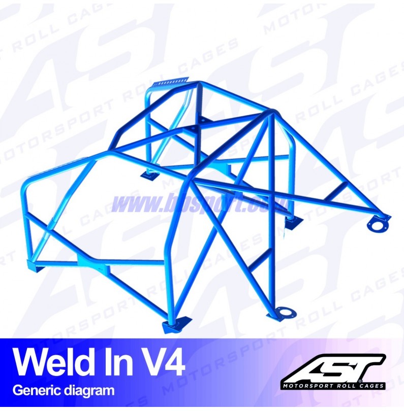 Arco de Seguridad VW Golf (Mk4) 3-doors Hatchback 4Motion WELD IN V4 AST Roll cages