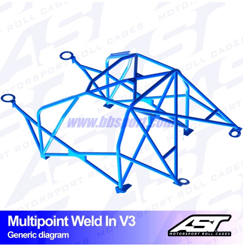 Arco de Seguridad VW Golf (Mk4) 3-doors Hatchback 4Motion MULTIPOINT WELD IN V3 AST Roll cages Arco de Seguridad VW Golf (Mk4) 3-doors Hatchback 4Motion MULTIPOINT WELD IN V3 AST Roll cages