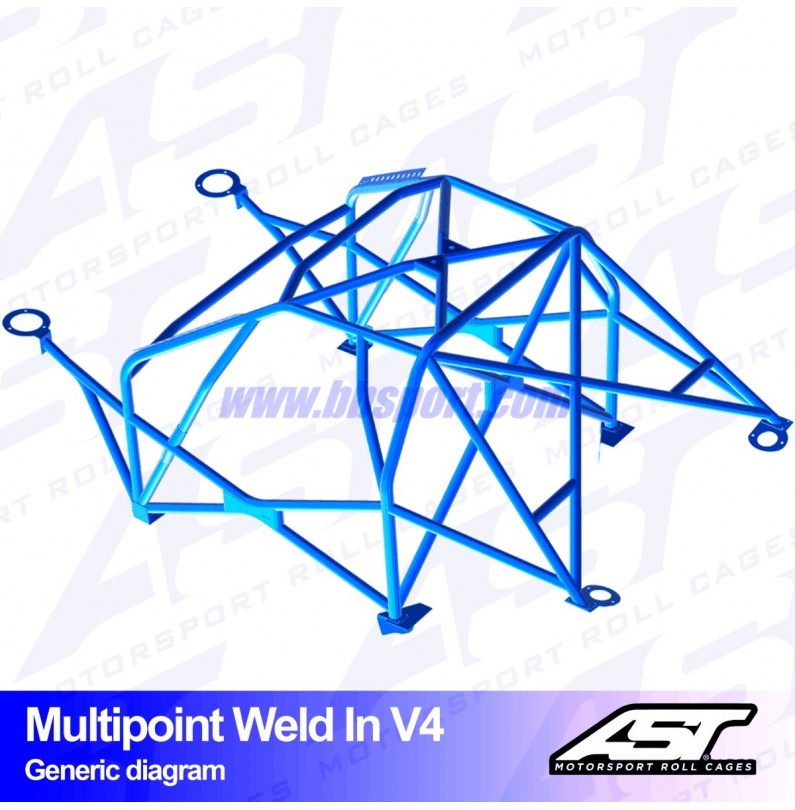 Arco de Seguridad VW Golf (Mk4) 3-doors Hatchback 4Motion MULTIPOINT WELD IN V4 AST Roll cages