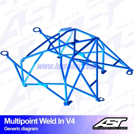 Arco de Seguridad VW Golf (Mk4) 3-doors Hatchback 4Motion MULTIPOINT WELD IN V4 AST Roll cages