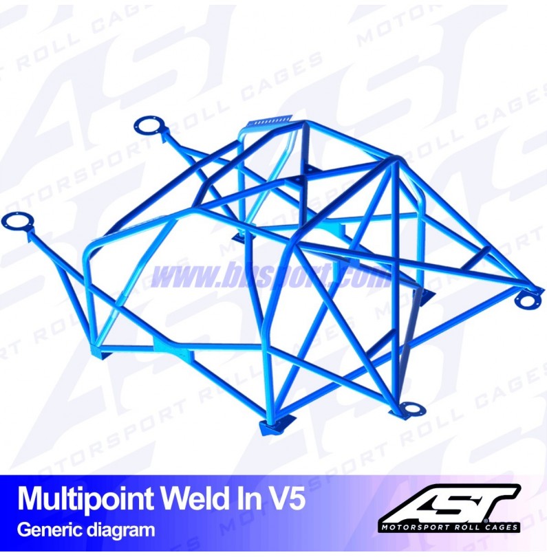 Arco de Seguridad VW Golf (Mk4) 3-doors Hatchback 4Motion MULTIPOINT WELD IN V5 AST Roll cages