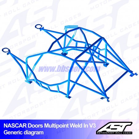 Arco de Seguridad BMW (G82) 4-Series 2-door Coupe RWD MULTIPOINT WELD IN V3 NASCAR-door para drift AST Roll cages