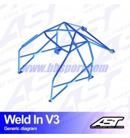 Arco de Seguridad PEUGEOT 207 (Phase 1/2) 3-door Hatchback WELD IN V3 AST Roll cages AST Roll Cages - 2