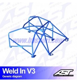 Arco de Seguridad SEAT Leon (1P) 5-door Hatchback WELD IN V3 AST Roll cages