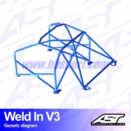Arco de Seguridad SEAT Leon (1P) 5-door Hatchback WELD IN V3 AST Roll cages