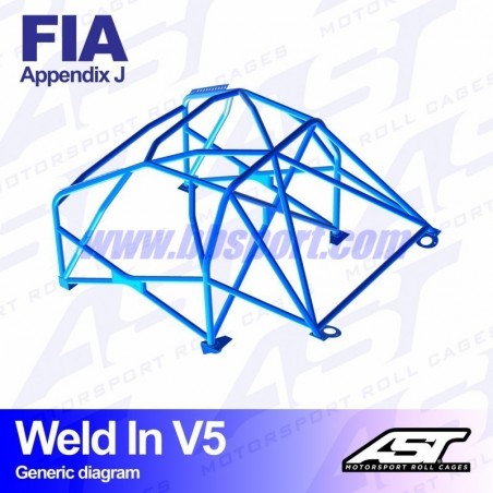 Arco de Seguridad SEAT Leon (1P) 5-door Hatchback WELD IN V5 AST Roll cages