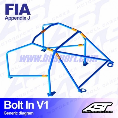 Arco de Seguridad TOYOTA Yaris (XP10) 3-door Hatchback BOLT IN V1 AST Roll cages