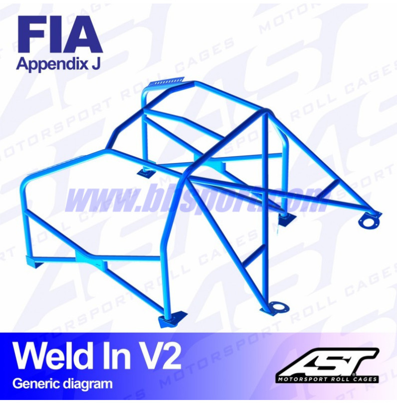 Arco de Seguridad AUDI Coupe (B2) 2-doors Coupe FWD WELD IN V2 AST Roll cages