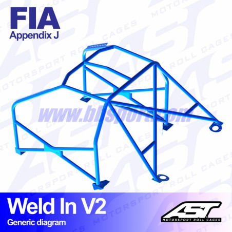 Arco de Seguridad AUDI Coupe (B2) 2-doors Coupe FWD WELD IN V2 AST Roll cages