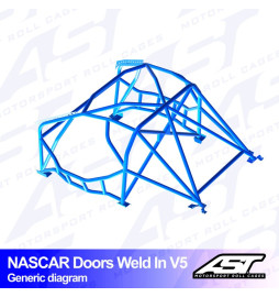Roll cage BMW (E90) 3-Series 4-doors Sedan RWD MULTIPOINT WELD IN V5 NASCAR-door for drift AST Roll cages AST Roll Cages - 1