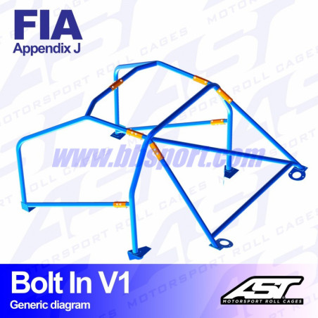 Arco de Seguridad AUDI Coupé (B2) 2-doors Coupé FWD BOLT IN V4 AST Roll cages