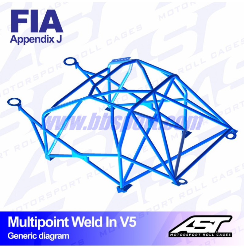 Arco de Seguridad AUDI Coupé (B2) 2-doors Coupé FWD MULTIPOINT WELD IN V5 AST Roll cages