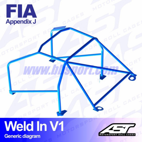 Arco de Seguridad TOYOTA ARISTO (S160) 4-door Sedan WELD IN V1 AST Roll cages