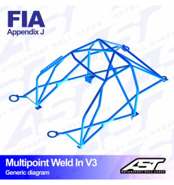 Roll cage BMW (E36) 3-Series 2-doors Coupe RWD MULTIPOINT WELD IN V3 AST Roll cages AST Roll Cages - 2