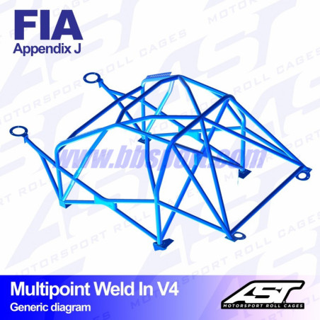 Arco de Seguridad BMW (E36) 3-Series 4-doors Sedan RWD MULTIPOINT WELD IN V4 AST Roll cages