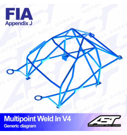 Arco de Seguridad BMW (E36) 3-Series 4-doors Sedan RWD MULTIPOINT WELD IN V4 AST Roll cages