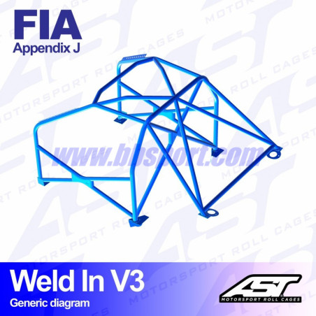 Arco de Seguridad BMW (E36) 3-Series 2-doors Coupe RWD WELD IN V3 AST Roll cages